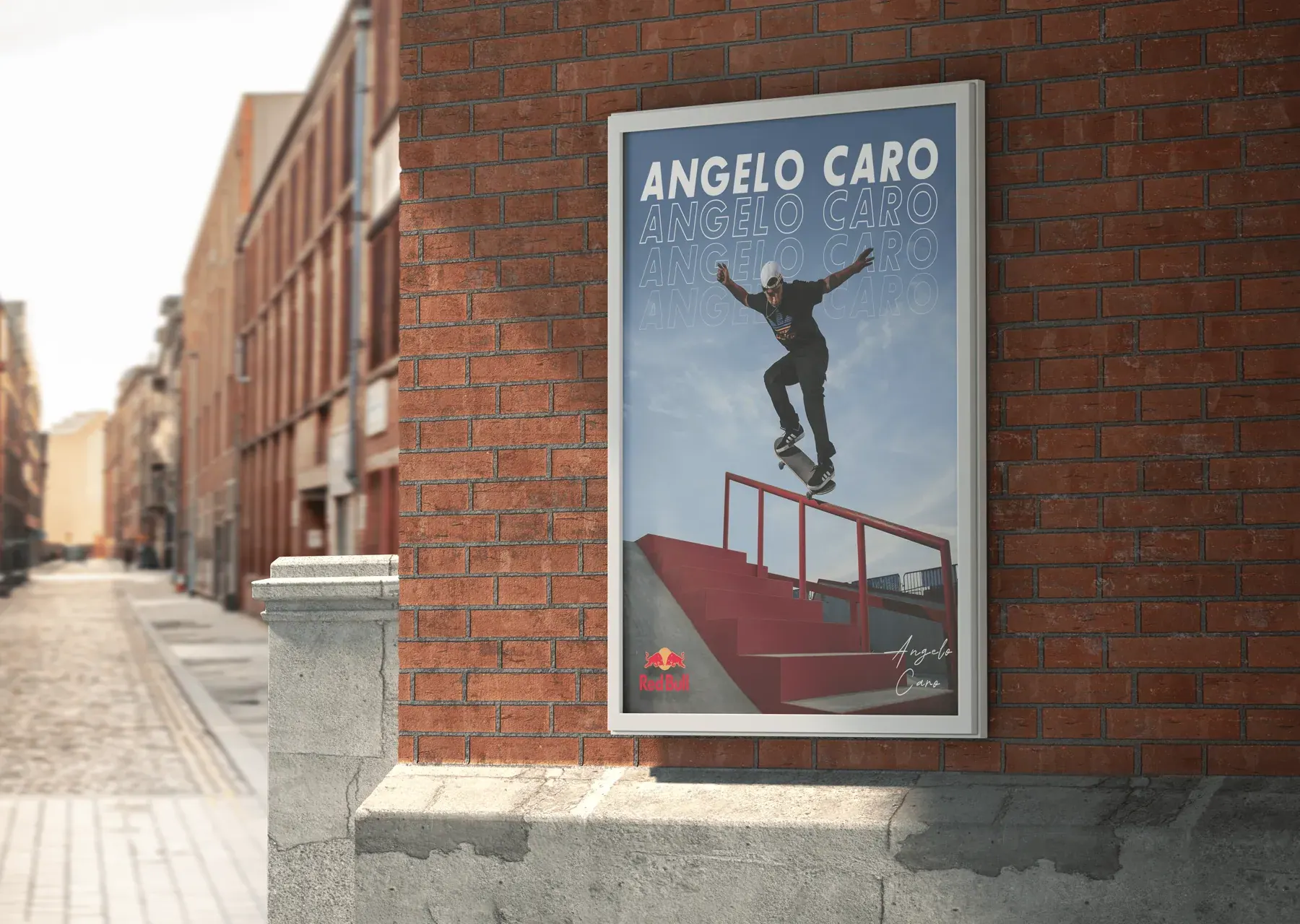 Affiche Red Bull × Angelo Caro dans la rue